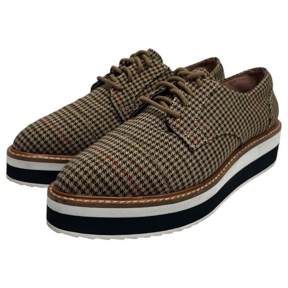 Halogen X Atlantic Pacific Womens 6.5 Brown Oxford Platform Gabriela Plaid - Picture 8 of 11